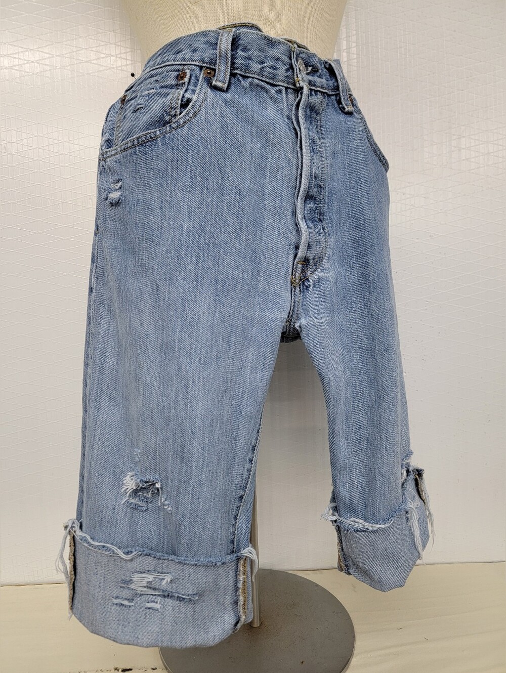 Levi's 501 Button Fly Long Shorts Upcycled